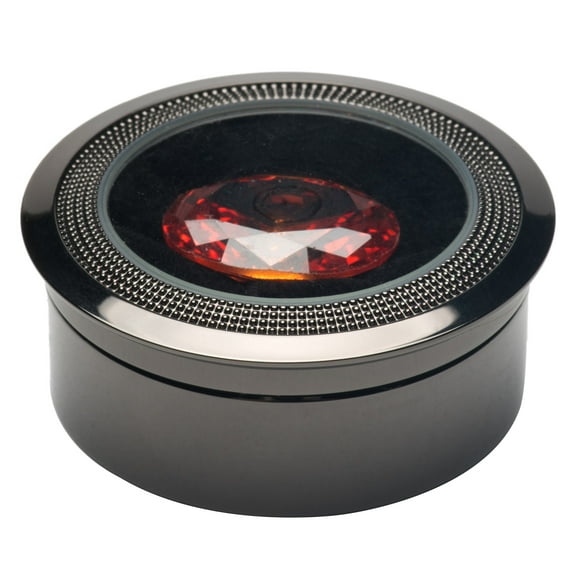 Round Small Loose Gemstone Display Box Case with Top Lids Black