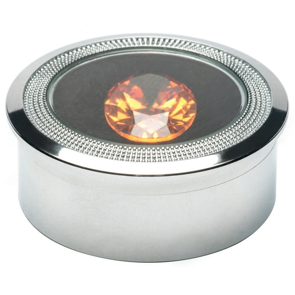 Round Small Loose Gemstone Display Box Case with Top Lids Silver