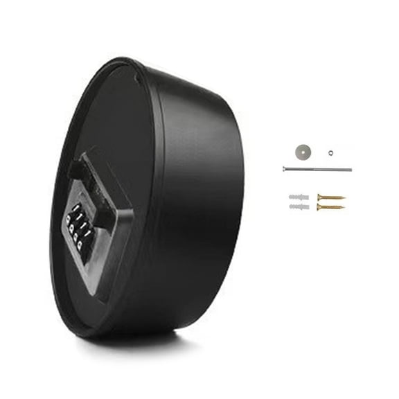 Round Small Password Storage Box Wall Mounted Circular Secret Codes Lock Keep Upgrades for Homes & Key Security