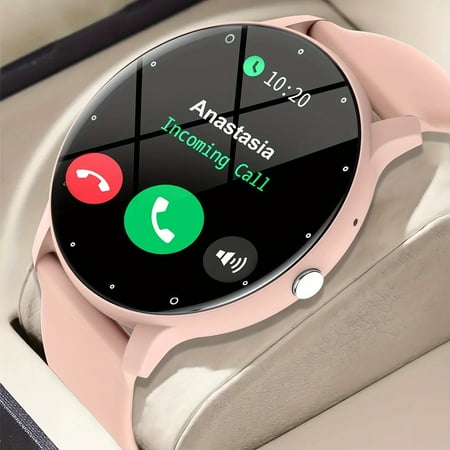 Round Smart Watch with Wireless Charging, 230mAh Battery, Call/SMS Alerts, 10+ Sports Modes, Custom Wallpaper - Compatible with iPhone & Android