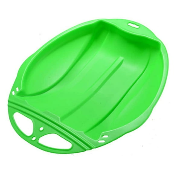 Round Snow Sled Disc for Kids and Adults, Thick Portable Skiing Pad with Anti-Skid Sunk Seat, Versatile Slider for Snow, Grass, and Sand, Comfortable Oversized Handle Design up to 220lbs