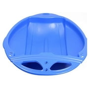 Round Snow Sled Disc for Kids and Adults, Thick Portable Skiing Pad with Anti-Skid Sunk Seat, Versatile Slider for Snow, Grass, and Sand, Comfortable Oversized Handle Design up to 220lbs