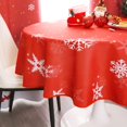 thumbnail image 1 of Round Snowflake Christmas Tablecloth - Xmas Ombre Table Cloth Waterproof and Washable Holiday Decorative Table Cover for Outdoor, Indoor Party Kitchen Dining Room, 60 Inch, 160GSM, 1 of 5