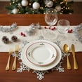 thumbnail image 1 of Round Snowflake Placemats - 15 Inch Washable Heat-Resistant Table Decor, Metallic Christmas Party Supplies for Wedding & Holiday Dining, 1 of 6