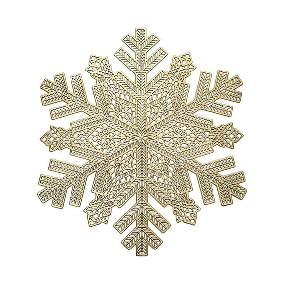 A Round Snowflake Placemats Washable Easy To Clean Wipeable Stain Resistant Heat Resistant Table Placemats For Wedding Party Holiday Decorations Dining Table Kitchen Decor 17 Inch Diameter