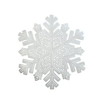Round Snowflake Placemats Washable Easy To Clean Wipeable Stain-resistants Heat-resistants Table Placemats Suitable For Wedding Party Holiday Decorations
