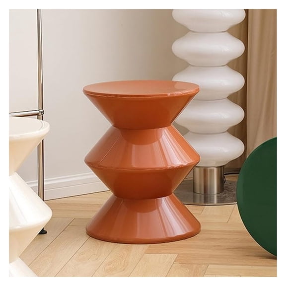 Round Sofa Side Table,Small End Tables,Decor Nightstand for Living Room,Orange