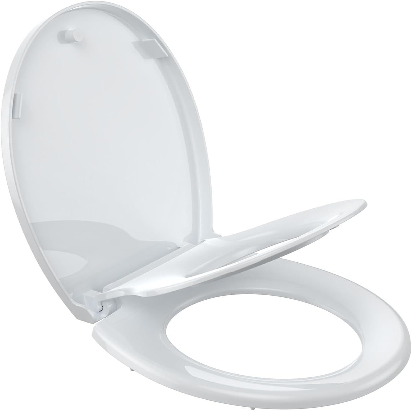 Round Soft-Close Toilet Seat with Built-in Toddler Potty Training Seat – Easy Installation, Durable & Quiet Close, Fits Adult & Child, Includes Quick-Detach Hinges