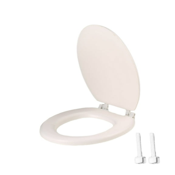Round Soft Close Toilet Seat, Durable Plastic Easy Install, Never Loosen Quick-Release, Comfort Seating for Bathroom Toilet Easy Clean ( White )