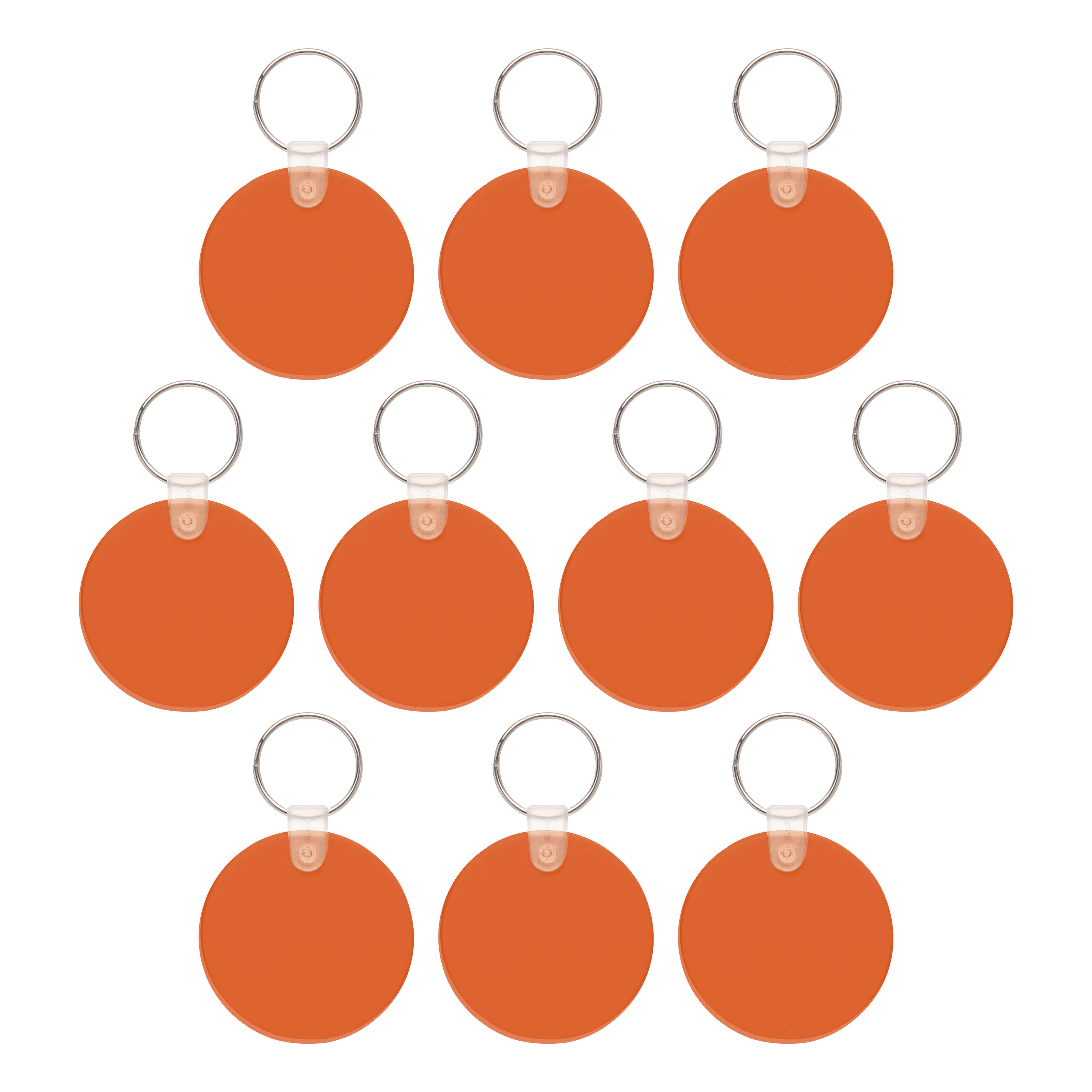 Round Soft Key Tags Set of 10, Bulk Pack - Perfect for Tradeshows, Party Favors, Events - Orange