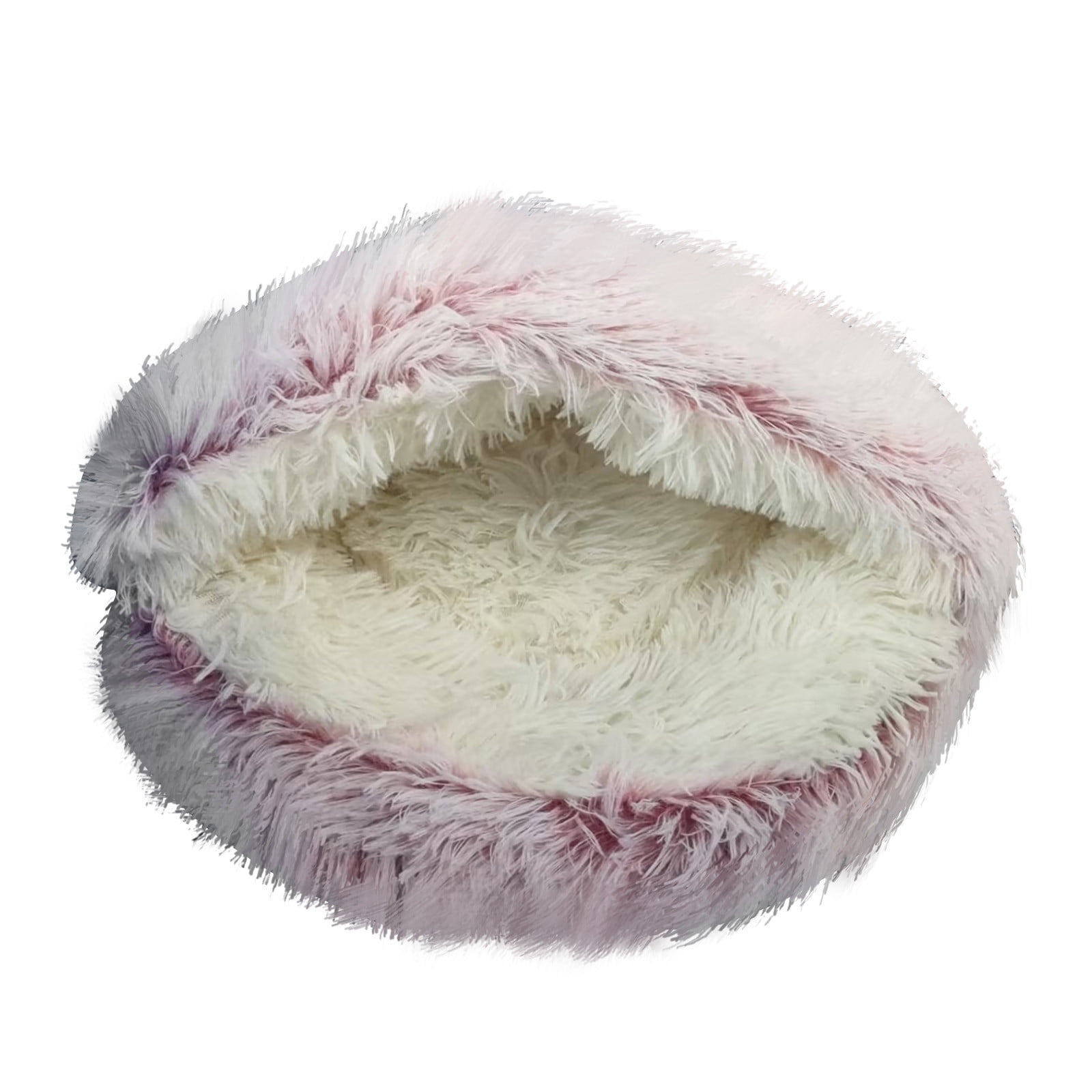 Round Soft Plush Fluffy Dog Bed - 15.75 Inch Small Dog Cave Bed Cat Bed, Pet Bed, Pet Sleeping Bed for Small Dogs & Cats, Washable Pet House Cave Bed for Indoor Kitty & Puppy