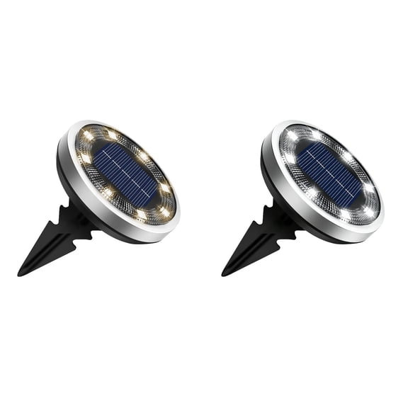 Round Solar Buried Ground Lights Waterproof Smart LED In-Ground Path Lights Energy Saving Outdoor Solar Deck Step Lighting for Garden Lawn Walkway Patio Stairs