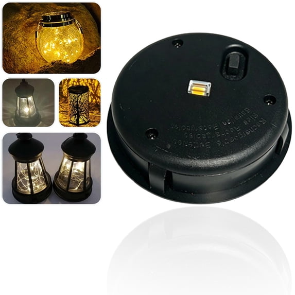 Round Solar LED Replacement Light Top Garden Light Replacement Panel Solar Lamp Repair Spare Parts Outdoor Module Lid for Yard Patio Lawn Garden Old Solar Landscape Light Repair Replacement Use 1Pcs