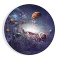 Round Solar System Planets Nebula Glass Wall Art - Walmart.com