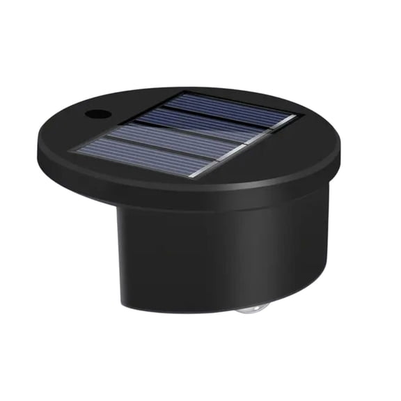 Round Solar Wall Light Black Outdoor Step Light, Waterproof Solar Powered Security Lamp for Fence Patio Deck(White Light)