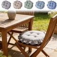 thumbnail image 1 of Round Solid Color Ruffled Cushion with Lace,Fabric Non-Slip Soft Chair Pad,Ruffled Skirt Seat Cover for Wooden Dinner Chair,15.75x15.75x0.8 in （Light Blue）, 1 of 7
