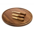 thumbnail image 1 of Round Solid Wood Cheese Board Cheese Knives & Tools Included, Brown - Set of 12, 1 of 1