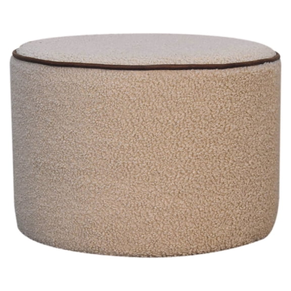 Round Solid Wood Chestnut Footstool - Elevate Home's Decor with Function