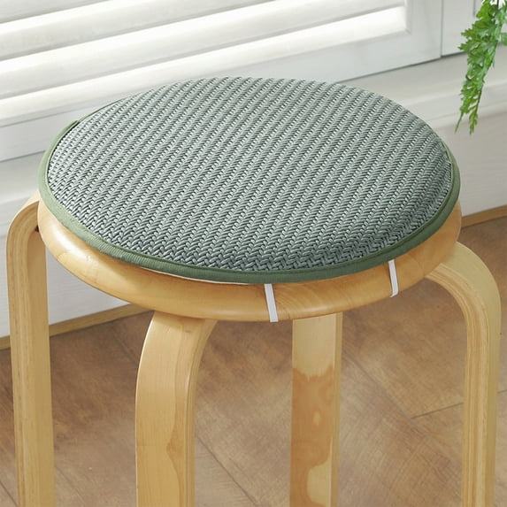 Round Solid Wood Stool, Elegant Modern Design, Comfortable Seating Support, Home Office Decor, Durable Construction, Outdoor Patio Furniture, Thick Cushion Padding, Natural Wood Material,