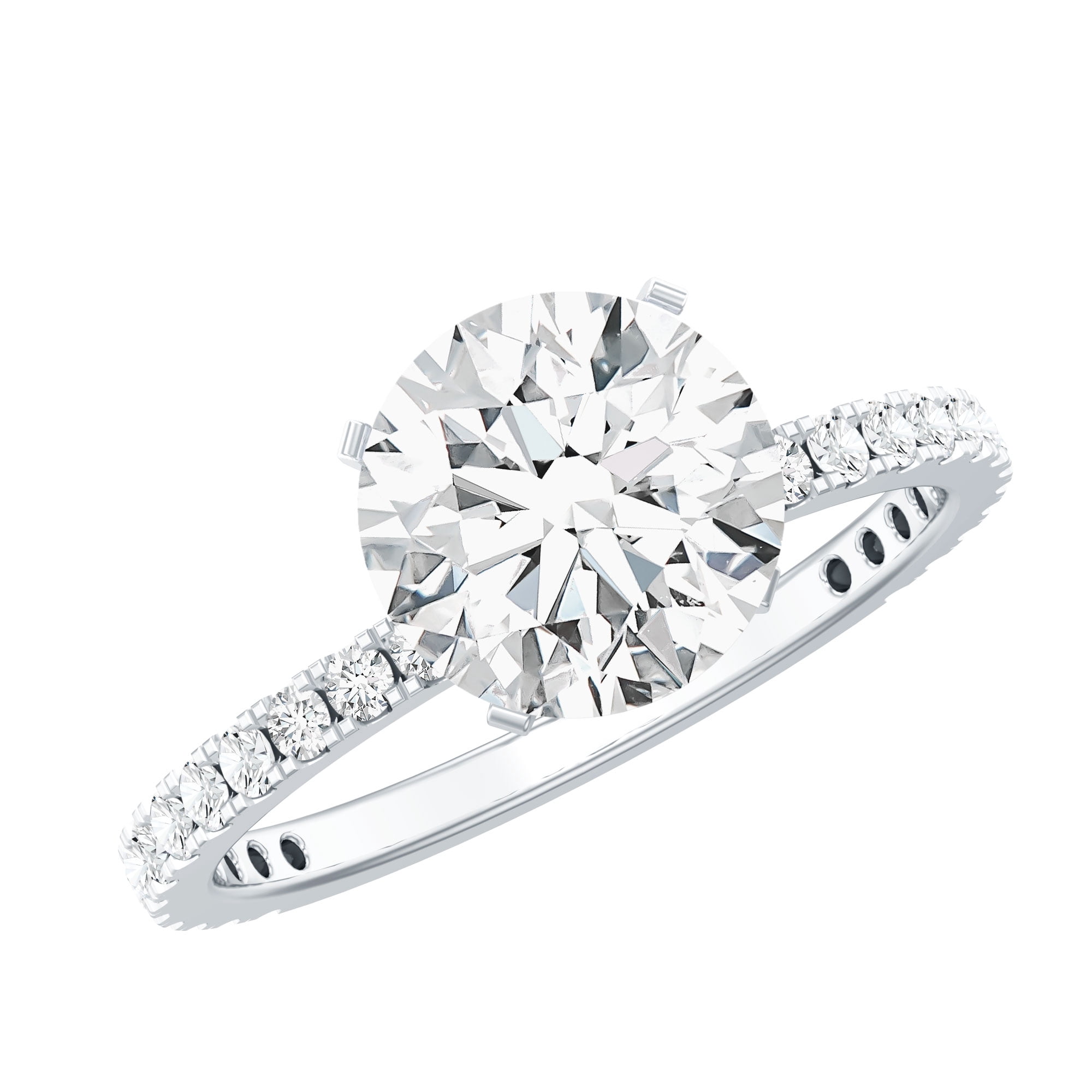 Rosec Jewels Moissanite Solitaire Engagement Ring 2 Carat - 8 mm Round ...