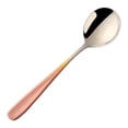thumbnail image 1 of Round Soup Spoons, 6.89 Inch Reusable Stainless Steel Round Spoon Bouillon Table Dinner Spoons for Dessert, 1Pc (Pink), 1 of 5