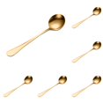 thumbnail image 1 of Round Soup Spoons Set of 6 - 6.3 Inch Stainless Steel Bouillon Spoons with Thick Handle, for Soup, Cereal, Dessert, Coffee & Tea, Modern Tableware, 1 of 6