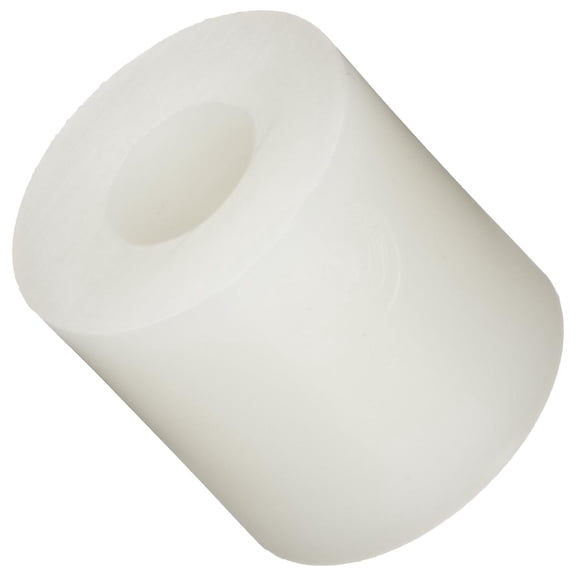 Round Spacer, Nylon, Off-White, #2 Screw Size, 1/8" Length (Pack of 100)