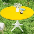 thumbnail image 1 of Round Spandex Tablecloth, Elastic Fitted Waterproof Tablecloths for 45"-52" Tables, Stretch Washable Picnic Table Cover for Camping, Dining, Indoor and Outdoor, Yellow, 1 of 6