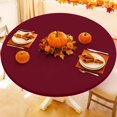 thumbnail image 1 of Round Spandex Tablecloth, Elastic Fitted Waterproof Tablecloths for 45"-56" Tables, Stretch Washable Picnic Table Cover for Camping, Dining, Indoor and Outdoor, Wine Red, 1 of 4