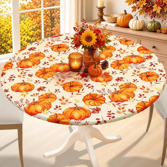 Round Spandex Tablecloth, Fitted Cover for 45