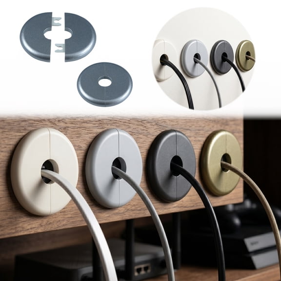 Round Split Cover Plate Wall Hole Self Adhesive Cable Pass Through Decorative Wall Patch for Concealing Wiring Pipes Indoor Home Improvement Supply Gift