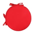 thumbnail image 1 of Round Sponge Seat Cushion For Home - Thickened Red Design With Tie Straps, 15In Diameter - For Dining Chairs, Office Seats, Car Seats, Outdoor Patio Chairs, 1 of 6