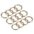 thumbnail image 1 of Round Spring O Rings, 12Pcs 1.57 Inch OD Trigger Buckle Snap Clips for Bags, Purses, Keyrings, Light Golden, 1 of 7