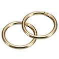thumbnail image 1 of Round Spring O Rings, 2Pcs 1.85 Inch OD Trigger Buckle Snap Clips for Bags, Purses, Keyrings, Light Golden, 1 of 6