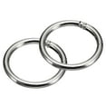 thumbnail image 1 of Round Spring O Rings, 2Pcs 1.85 Inch OD Trigger Buckle Snap Clips for Bags, Purses, Keyrings, Silver Tone, 1 of 6