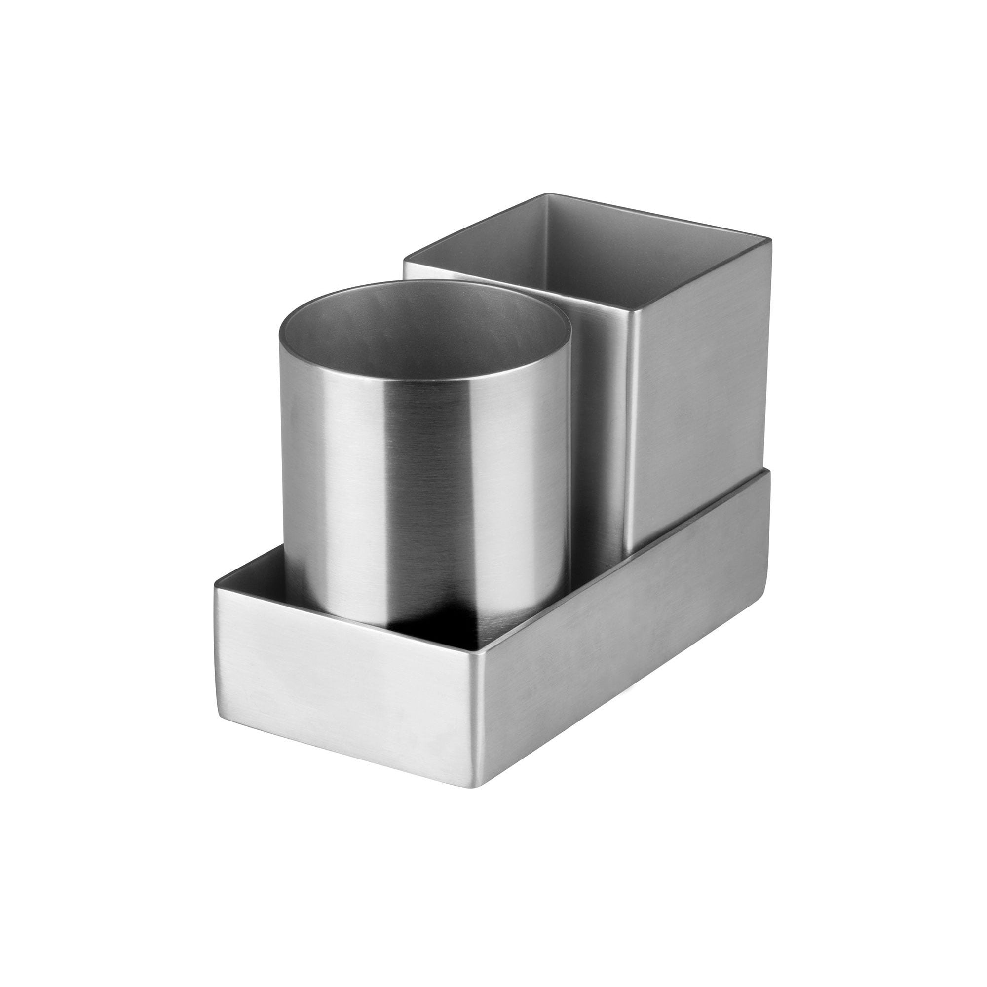 Round Square Sugar Packet Holder Set, Stainless Steel