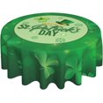 thumbnail image 1 of Round St. Patrick''s Day Tablecloth Green Irish Shamrocks Waterproof Washable Tablecloth Clover Themed Table Cover for Holiday Party Dinner Kitchen Decoration 60 inch, 1 of 6