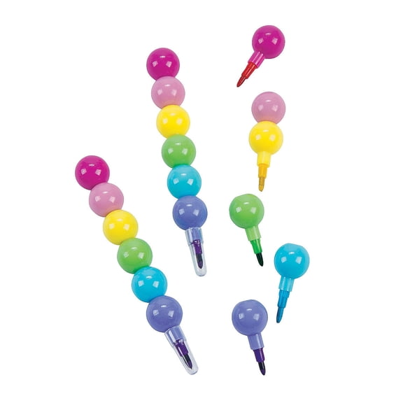 Round Stacking Crayons - Basic Supplies - 12 Pieces