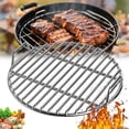 thumbnail image 1 of Round Stainless Steel BBQ Grill Cooking Grate Grid, Mirror Polished Easy-Clean Replacement Rack for Camping, Picnic and Backyard Grilling (28–38cm), 1 of 2