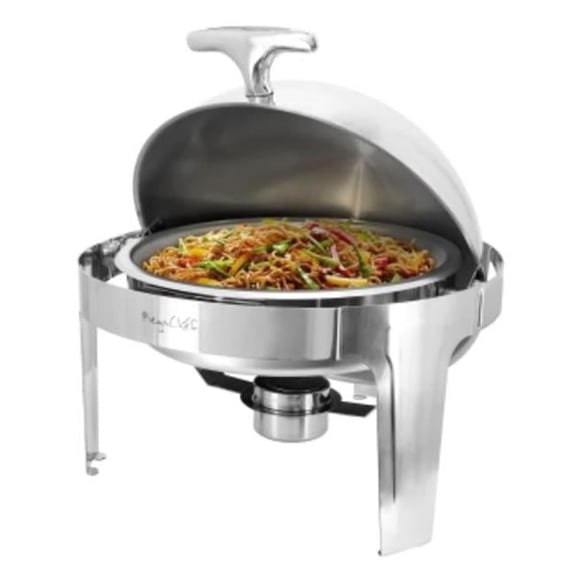 Round Stainless Steel Chafing Dish - Silver - 6.3 qt - Elegant Food Warmer