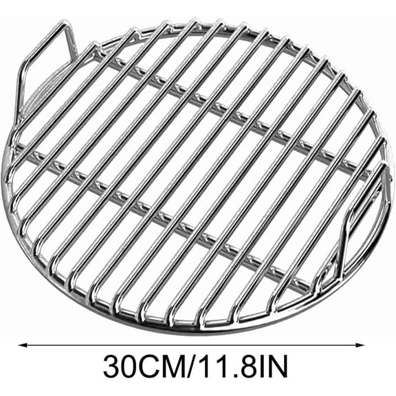 Round Stainless Steel Cooking Grate, 11.8 inch BBQ Grill Grid and Baking Tray for Camping, Picnics, and Garden Barbecues