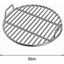 Round Stainless Steel Cooking Grate, 13.78 inch BBQ Grill Grid and Baking Tray for Camping, Picnics, and Garden Barbecues
