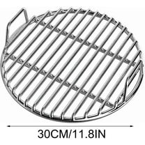 Round Stainless Steel Cooking Grate BBQ Grill Grid Baking Tray for Camping Picnic Garden Outdoor Cooking Even Heating Easy Clean Mirror Polish Durable Grill Accessory