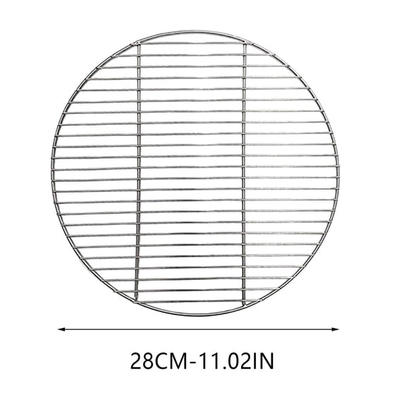 Round Stainless Steel Grill Grate, 11.02 in BBQ Cooking Grid for Camping Picnic Fire Pit, Silver