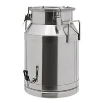 Round Stainless Steel Milk Can with Faucet Milk Jug Oil Pail Storage Bucket Wine Barrel Canister Faucet 60L/30L