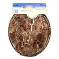 thumbnail image 1 of Round Standard Veneer Marble Wood Toilet Seat Closed Front Lid - Brown, 1 of 1