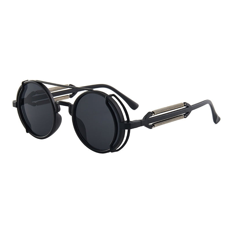 Circular Spring Solstice Design Round Steampunk Sunglasses Double Spring Leg Design for Outdoor ...