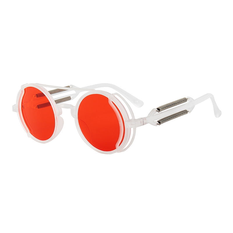 Circular Spring Solstice Design Round Steampunk Sunglasses Double Spring Leg Design for Outdoor ...