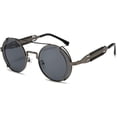 thumbnail image 1 of Round Steampunk Sunglasses for Men Double Spring Leg Glasses Metal Punk Eyewear Uv400, 1 of 7