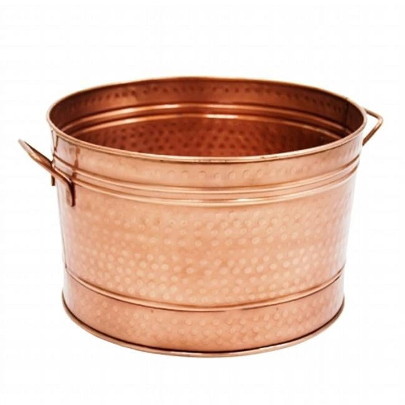 16.25" Round Copper Plated Steel Tub with Side Handles